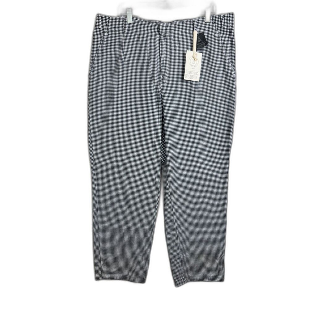 Vintage Black and White Check Gingham Trousers Straight Leg